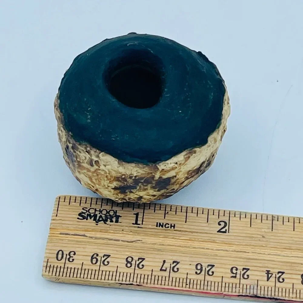 Vintage 1984 Signed Raku Pottery Mini Bud Vase GIN 2/84 Hand Thrown Art Ceramic